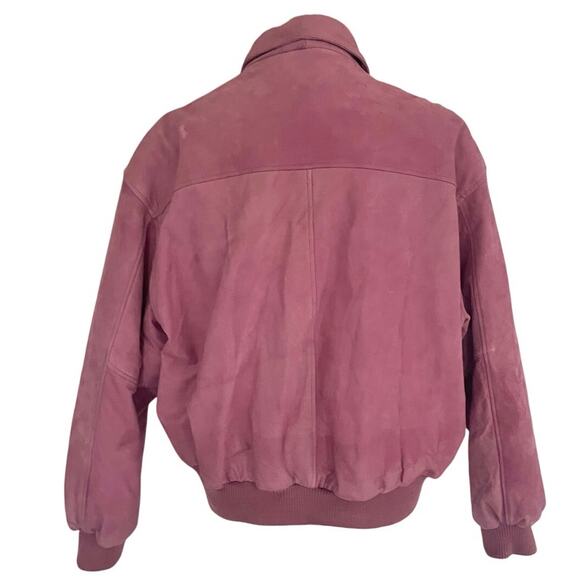 Y2K 90’s OTELLO PELLE BOMBER JACKET ROSE PINK SUEDE LEATHER AVIATOR STYLE ICONIC - Picture 13 of 16